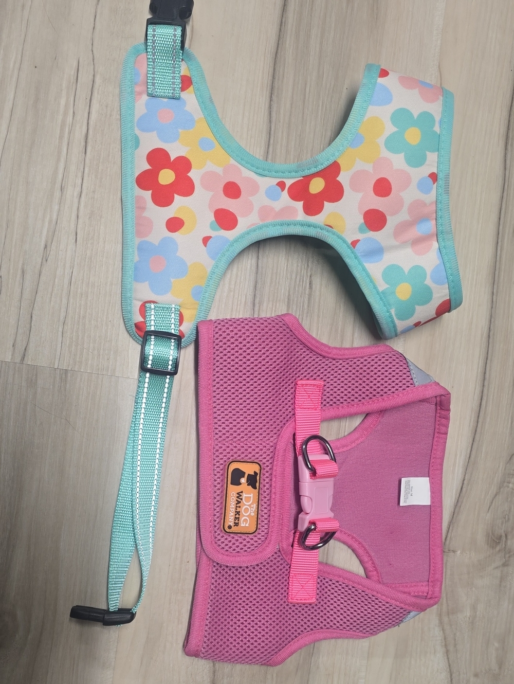 Dog Floral & Pink Soft Mesh Harness M